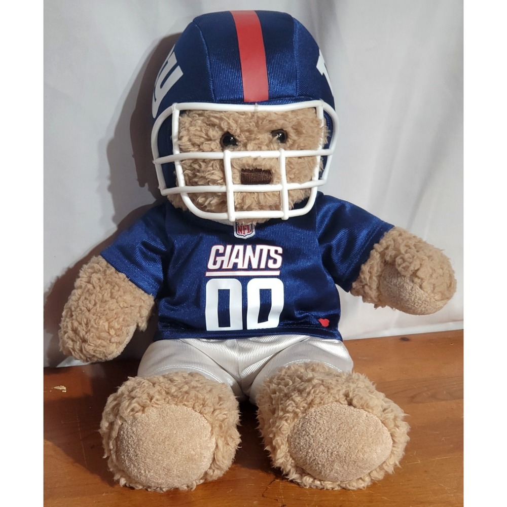 Build A Bear New York Giants NFL Plush Bear 18" Great Condition BAB Workshop